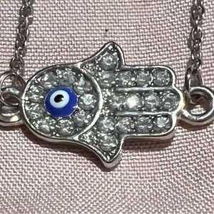 Evil Eye Hand of Hamsa necklace